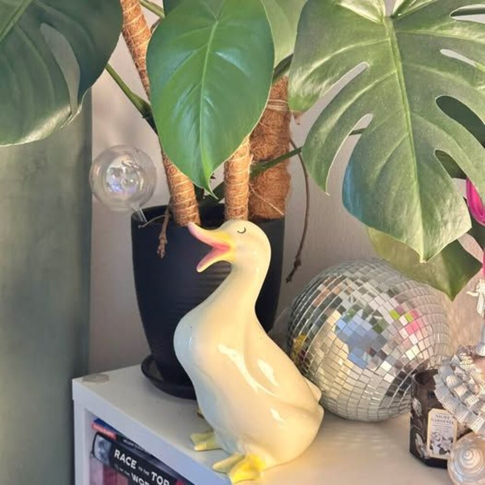 Ceramic Duck Figurine Vintage Style, Hand-Painted